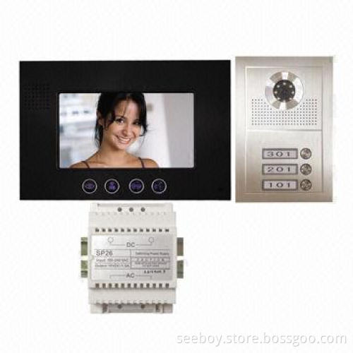 Wired Video Doorphone, Video Villa Set, Outdoor + Monitor + Power Supply